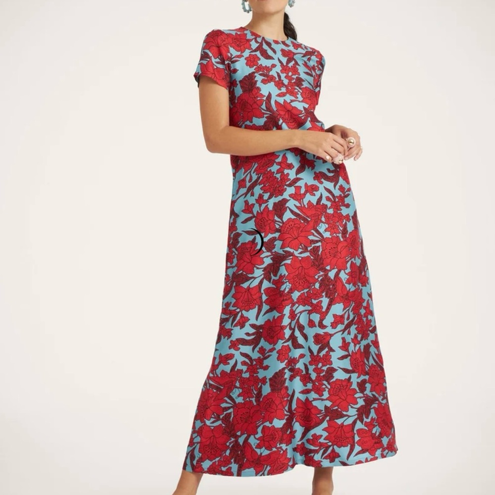 Lilium Turchese in Silk Twill Swing Dress